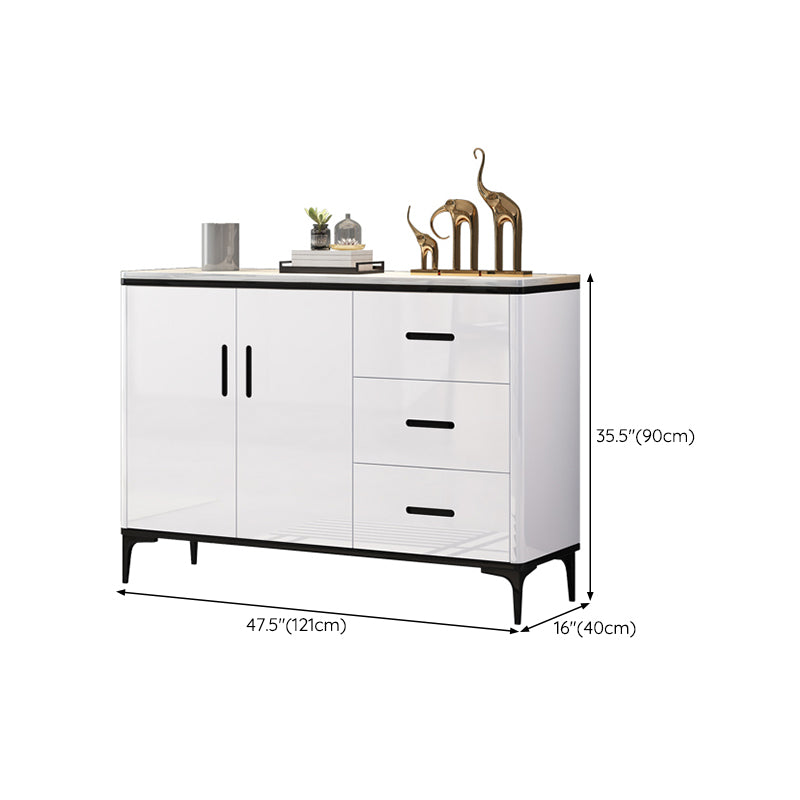 Contemporary Buffet Sideboard Wood Buffet Stand with Cabinet and Drawers