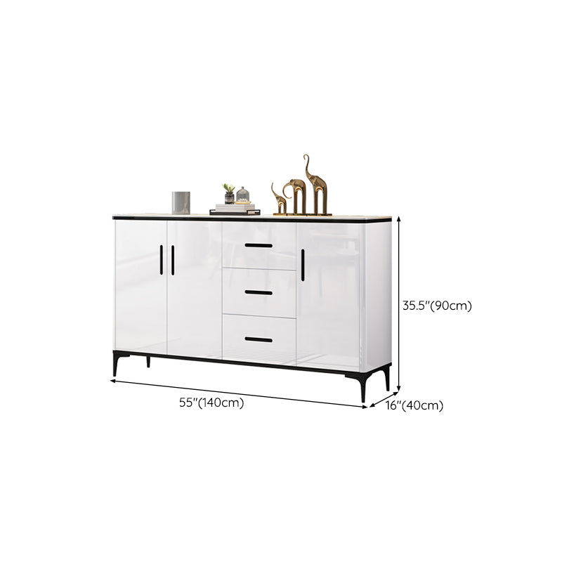 Contemporary Buffet Sideboard Wood Buffet Stand with Cabinet and Drawers