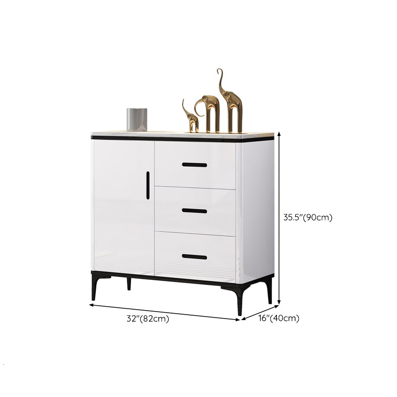 Contemporary Buffet Sideboard Wood Buffet Stand with Cabinet and Drawers