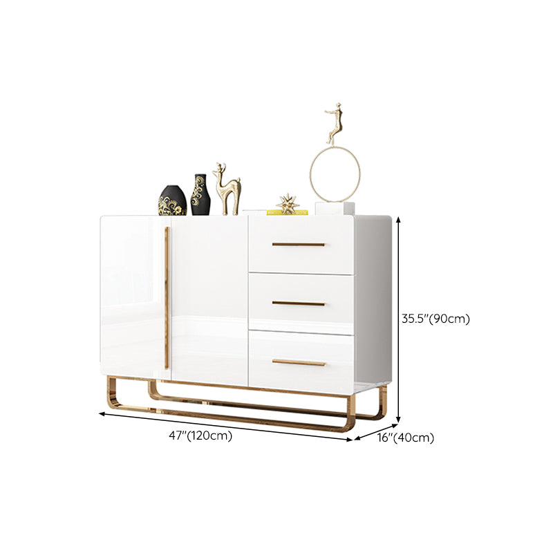 Glam Style Sideboard Wood Buffet Stand with Cabinets and Drawers