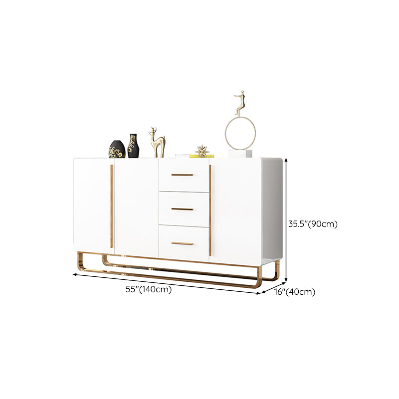 Glam Style Sideboard Wood Buffet Stand with Cabinets and Drawers