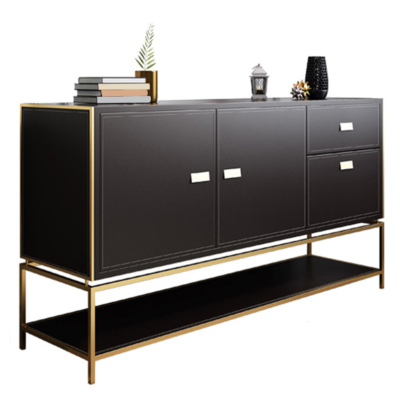 Glam Style Dining Buffet 59"L Wood Side Board with Cabinets and Drawers