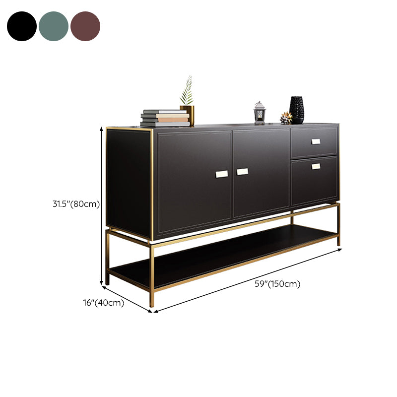 Glam Style Dining Buffet 59"L Wood Side Board with Cabinets and Drawers