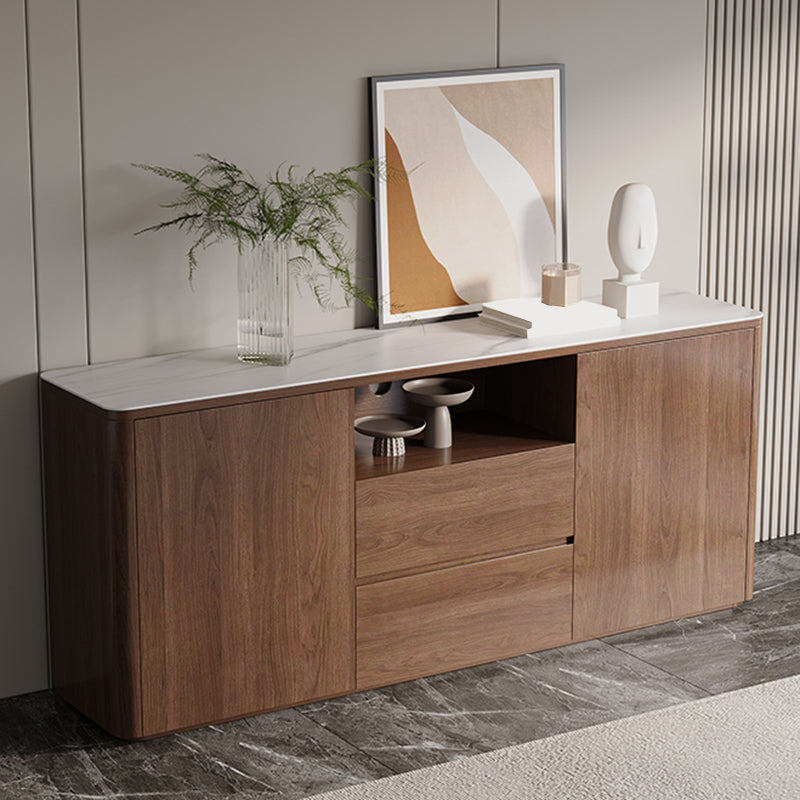 Modern Style Buffet Sideboard Stone Side Board with Cabinets and Drawers