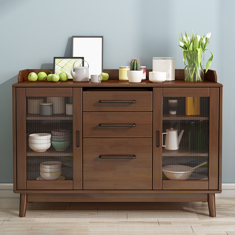 Contemporary Style Buffet Sideboard Wood Side Board with Cabinets