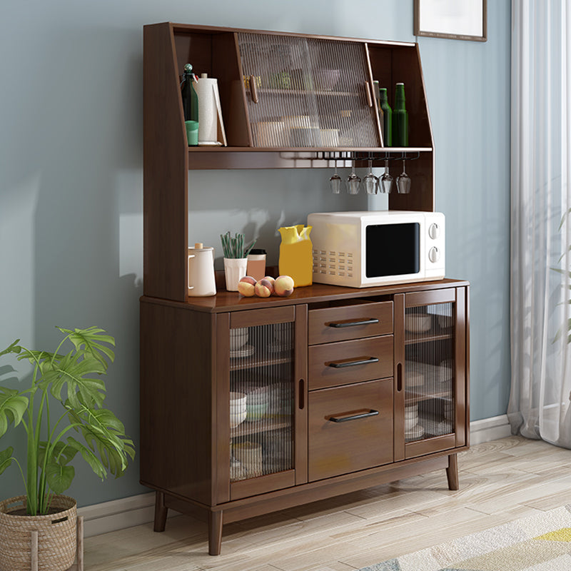 Contemporary Style Buffet Sideboard Wood Side Board with Cabinets