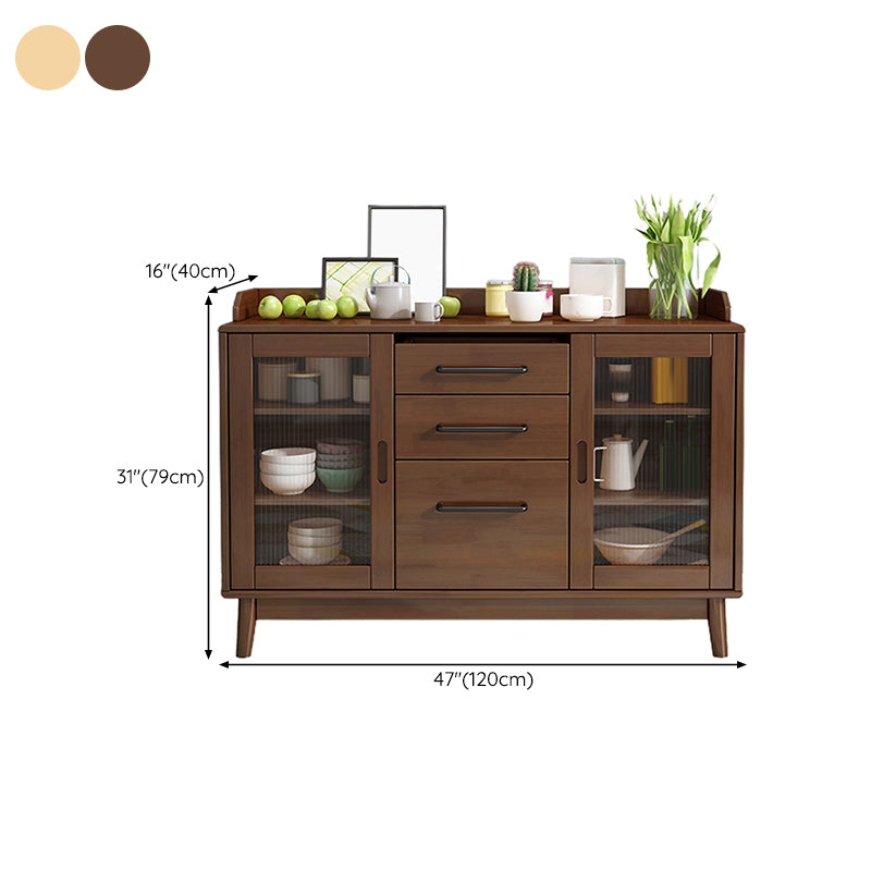 Contemporary Style Buffet Sideboard Wood Side Board with Cabinets