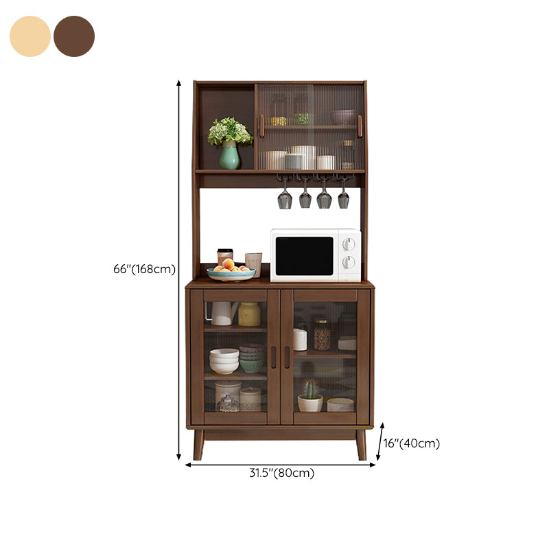 Contemporary Style Buffet Sideboard Wood Side Board with Cabinets