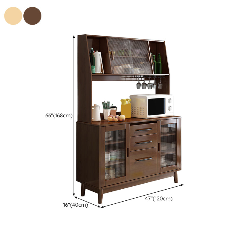 Contemporary Style Buffet Sideboard Wood Side Board with Cabinets