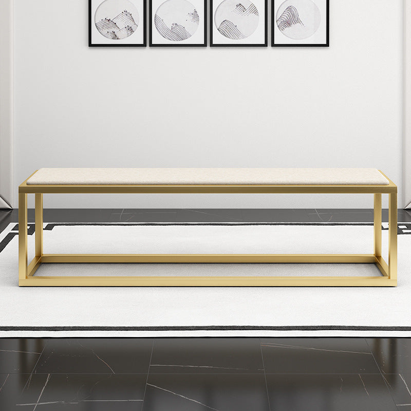 Contemporary Upholstered Bench Home Rectangle Seating Bench with Metal Legs