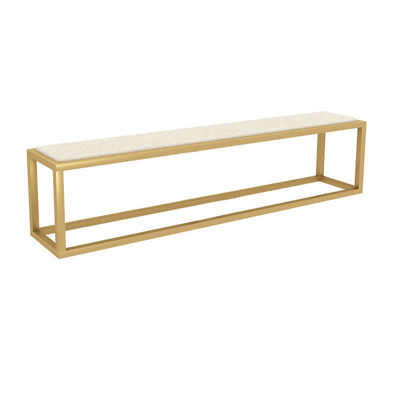 Contemporary Upholstered Bench Home Rectangle Seating Bench with Metal Legs