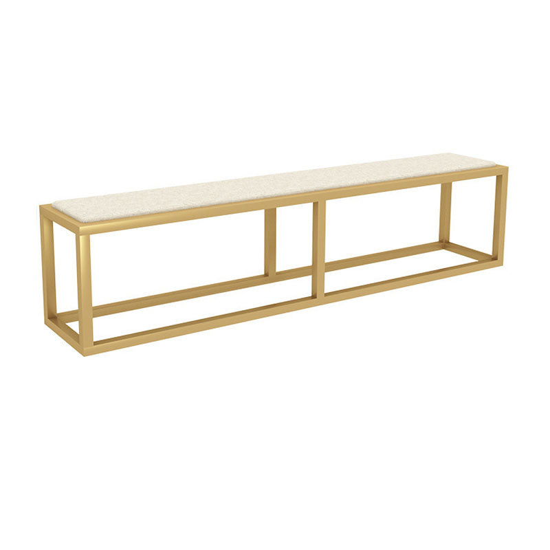 Contemporary Upholstered Bench Home Rectangle Seating Bench with Metal Legs