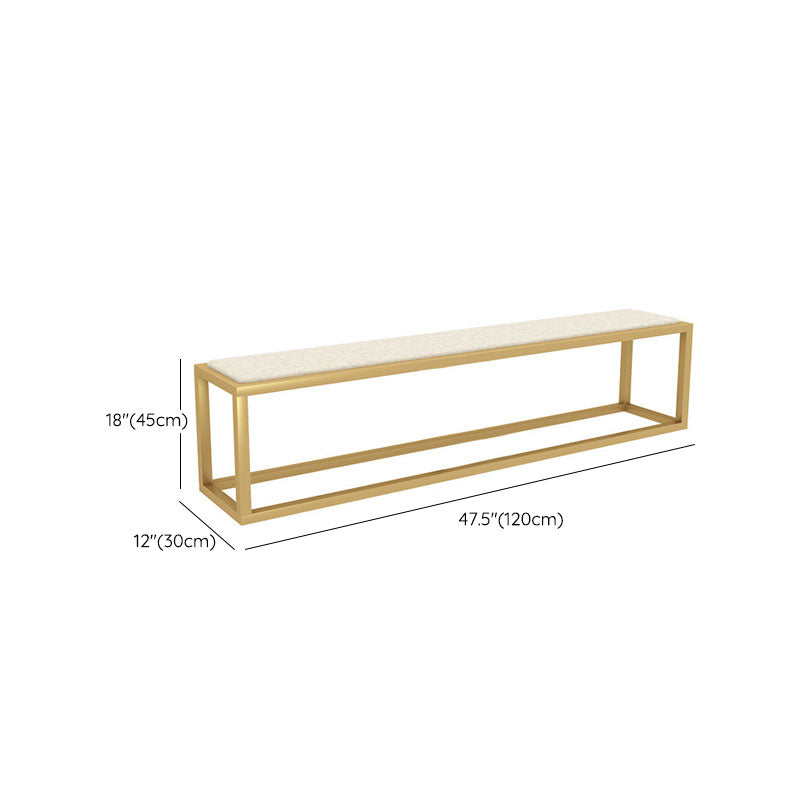 Contemporary Upholstered Bench Home Rectangle Seating Bench with Metal Legs