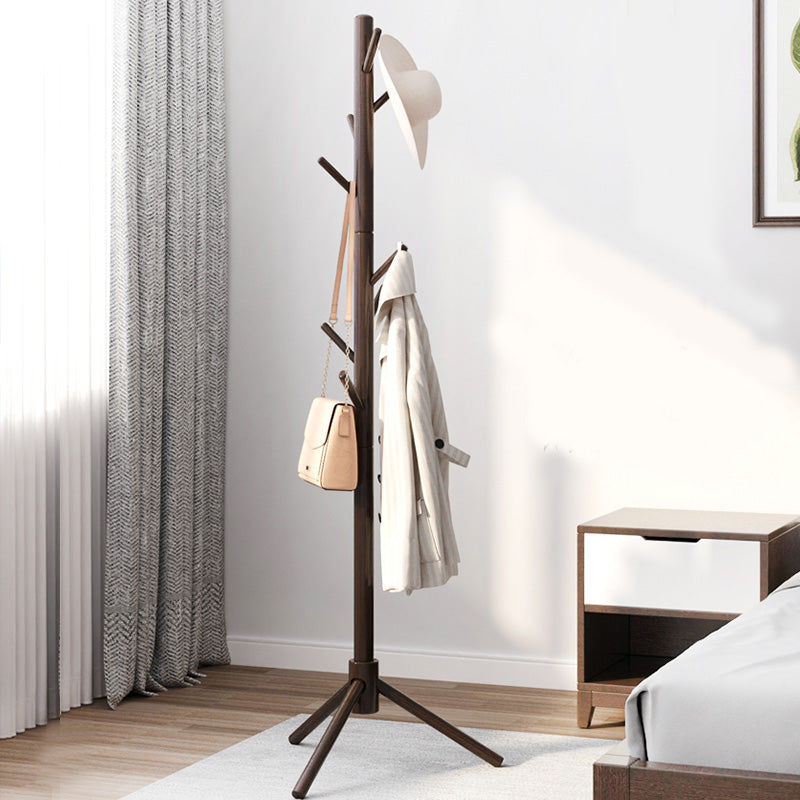 Contemporary Hall Tree Wood Framed Free Standing with Hooks Entryway Kit