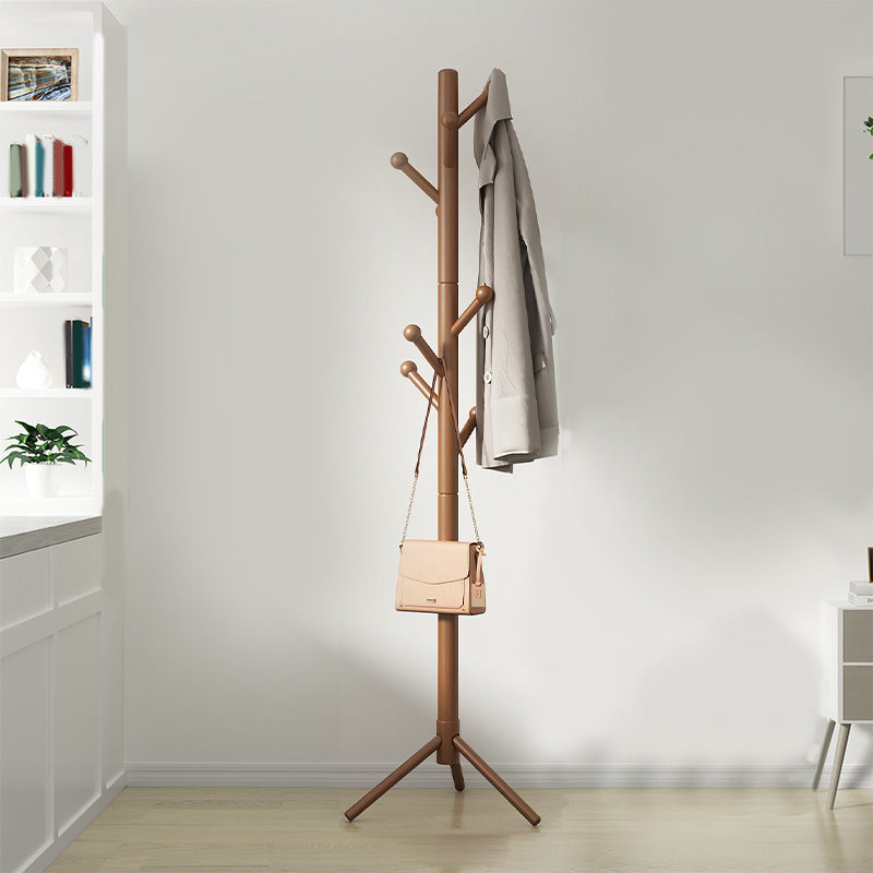 Contemporary Hall Tree Wood Framed Free Standing with Hooks Entryway Kit