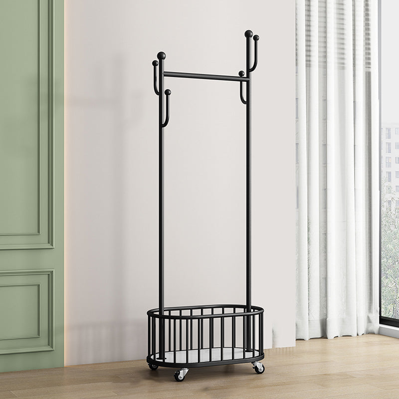 Gorgeous Metal Coat Rack Modern Style Coat Hanger with Storage Basket