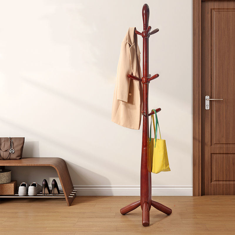 Modern Hall Stand Wood Framed Free Standing with Hooks Coat Rack