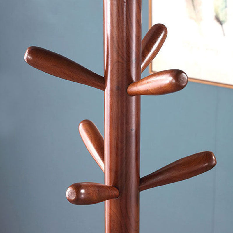 Modern Hall Stand Wood Framed Free Standing with Hooks Coat Rack