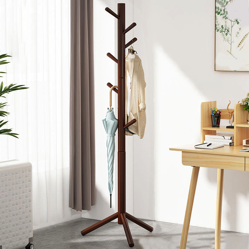 Modern Hall Stand Wood Framed Free Standing with Hooks Coat Rack