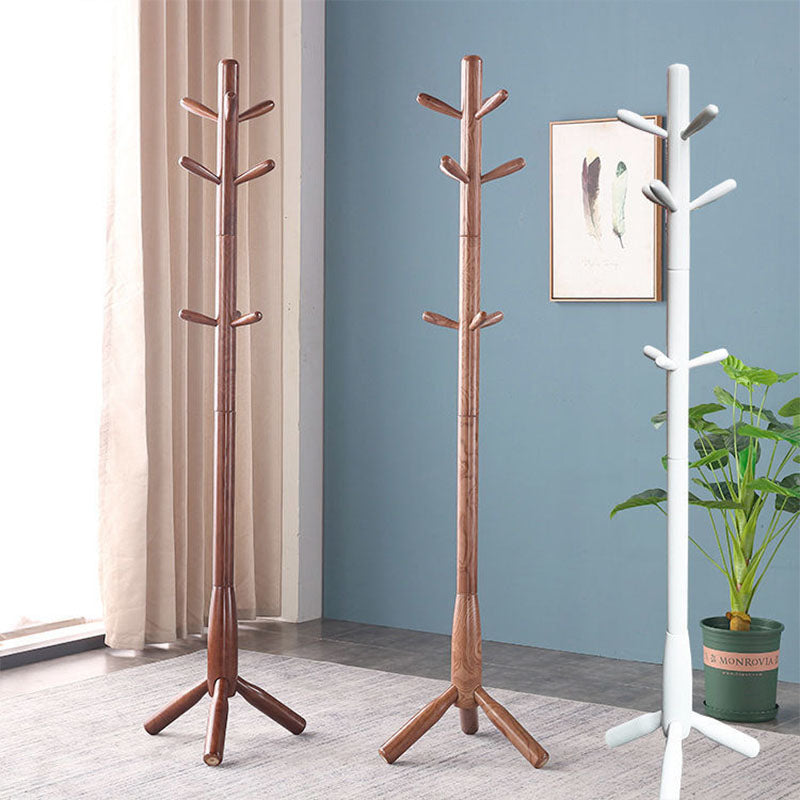 Modern Hall Stand Wood Framed Free Standing with Hooks Coat Rack