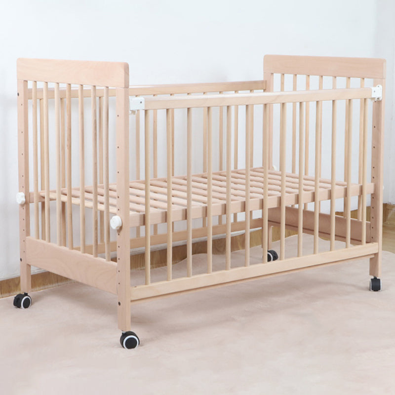 Convertible Baby Crib Wood Nursery Bed with Adjustable Height