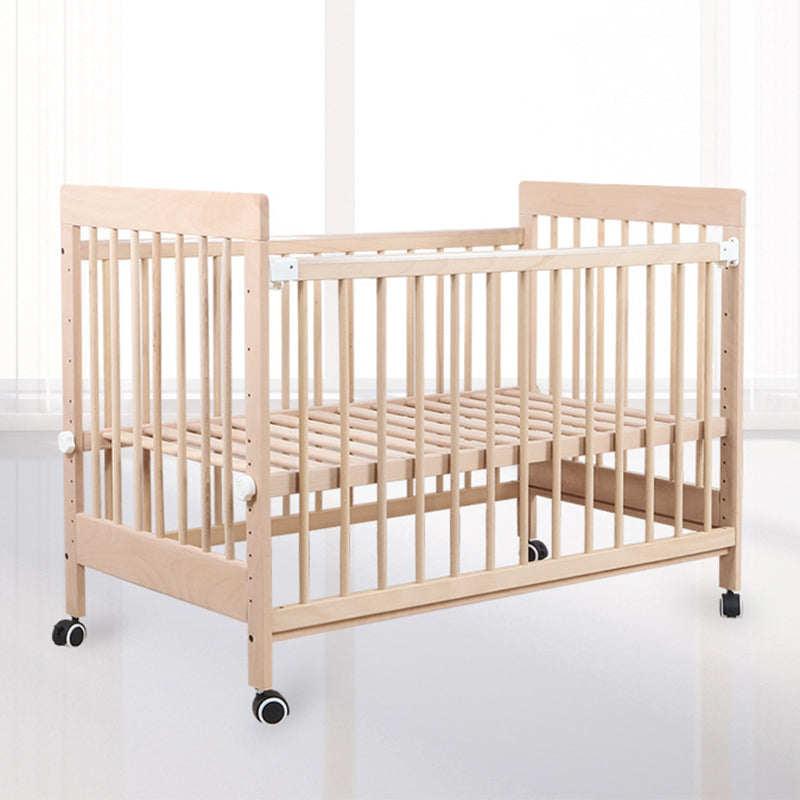 Convertible Baby Crib Wood Nursery Bed with Adjustable Height