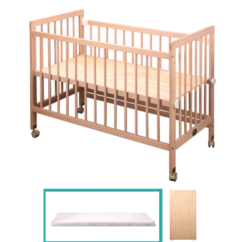 Convertible Baby Crib Wood Nursery Bed with Adjustable Height