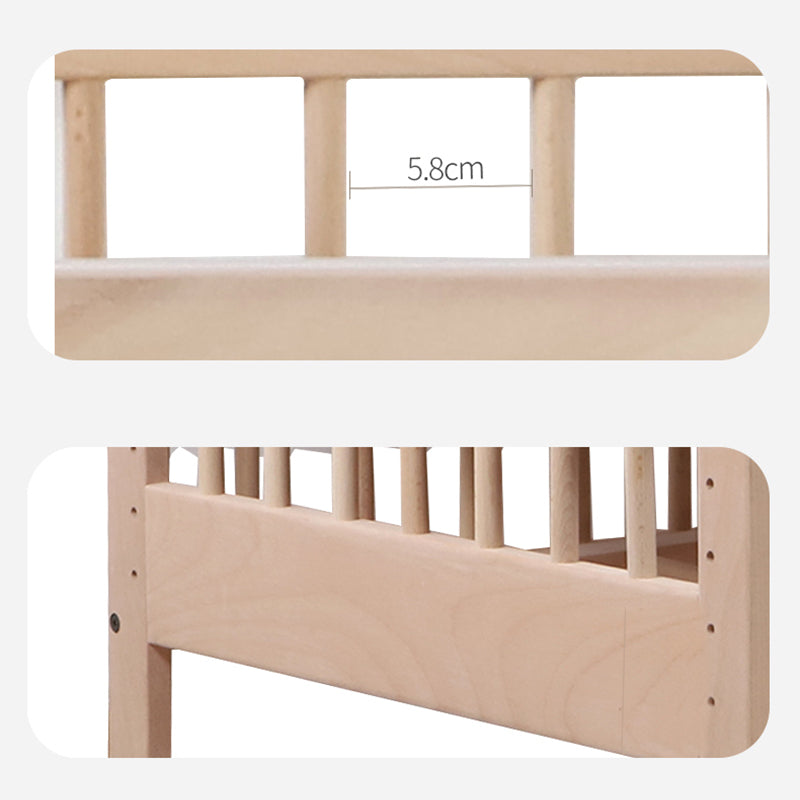 Convertible Baby Crib Wood Nursery Bed with Adjustable Height