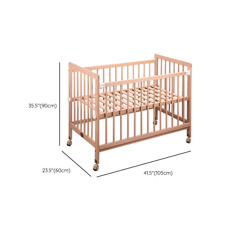 Convertible Baby Crib Wood Nursery Bed with Adjustable Height