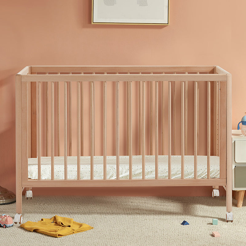 Modern Natural Color Kids Bed Open Frame Toddler Bed with Guardrails