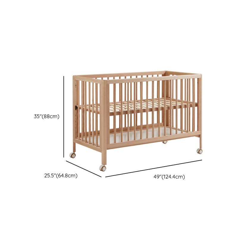 Modern Natural Color Kids Bed Open Frame Toddler Bed with Guardrails