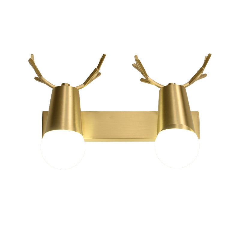 Modern Wall Light Fixture Antler-shaped Wall Mounted Lighting in Gold for Washroom