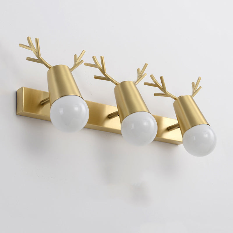 Modern Wall Light Fixture Antler-shaped Wall Mounted Lighting in Gold for Washroom