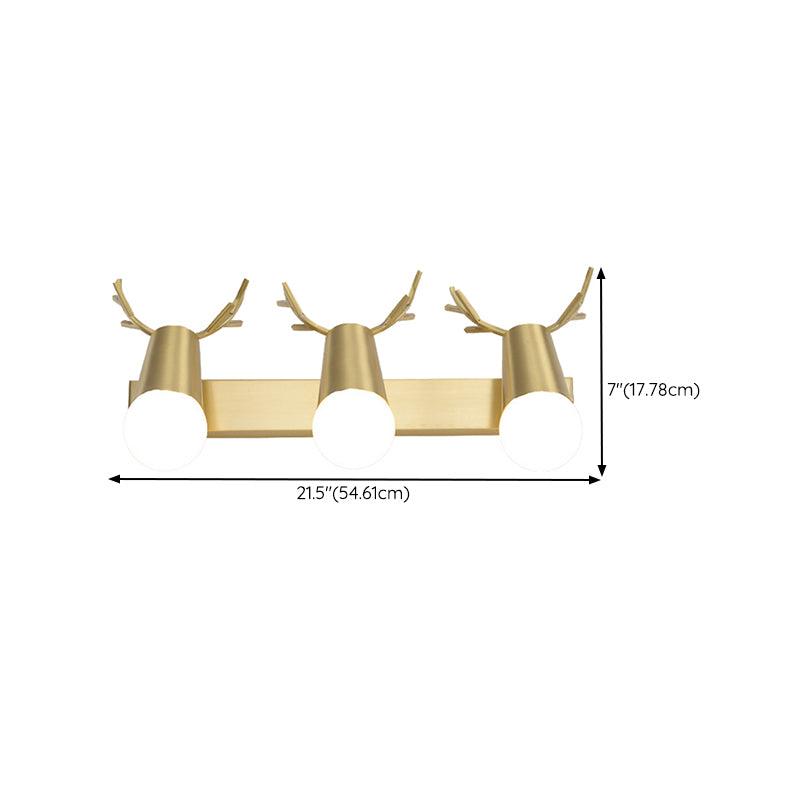 Modern Wall Light Fixture Antler-shaped Wall Mounted Lighting in Gold for Washroom