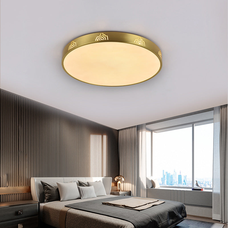 Modern Flush Light Circle Ceiling Lighting with Brass for Bedroom