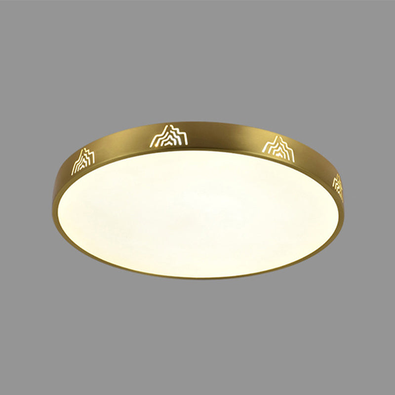 Modern Flush Light Circle Ceiling Lighting with Brass for Bedroom