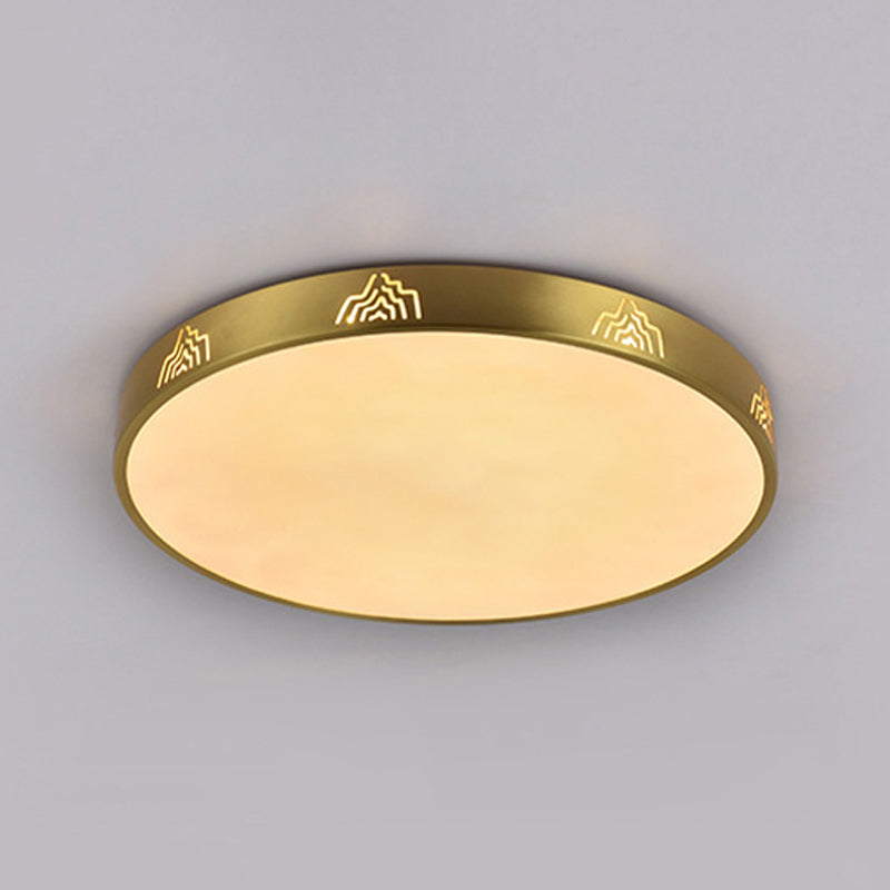 Modern Flush Light Circle Ceiling Lighting with Brass for Bedroom