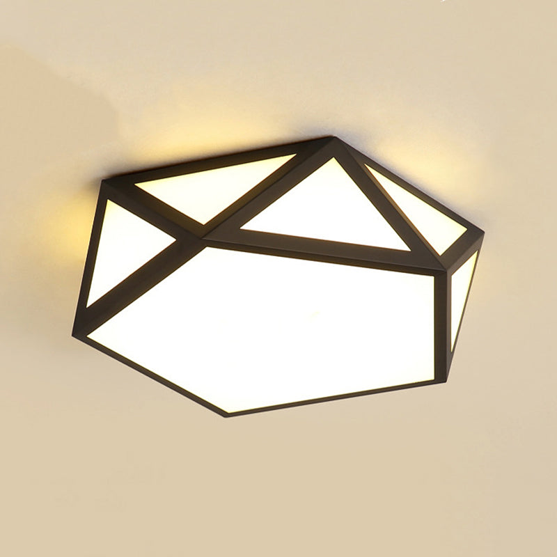 Geometric Flush Mount Light Contemporary Metal Ceiling Lamp for Bedroom