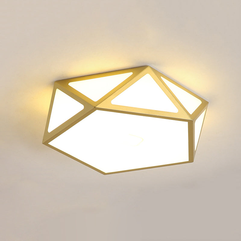 Geometric Flush Mount Light Contemporary Metal Ceiling Lamp for Bedroom