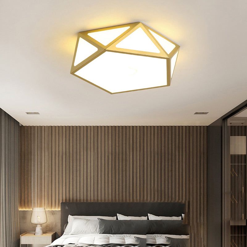 Geometric Flush Mount Light Contemporary Metal Ceiling Lamp for Bedroom