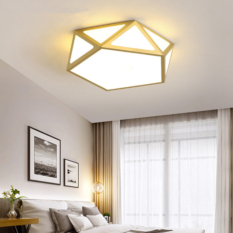 Geometric Flush Mount Light Contemporary Metal Ceiling Lamp for Bedroom