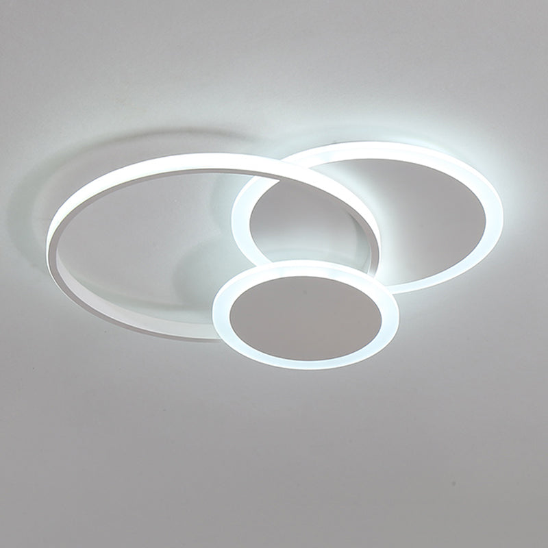 White / Black Contemporary Flush Mount Round / Square Cluster LED Metal Ceiling Flush