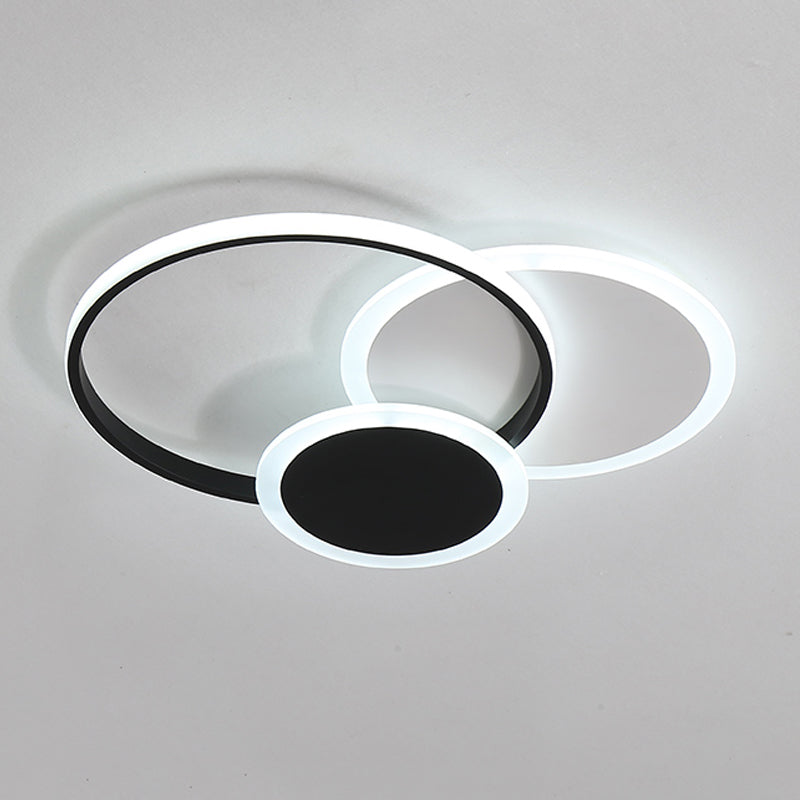 White / Black Contemporary Flush Mount Round / Square Cluster LED Metal Ceiling Flush