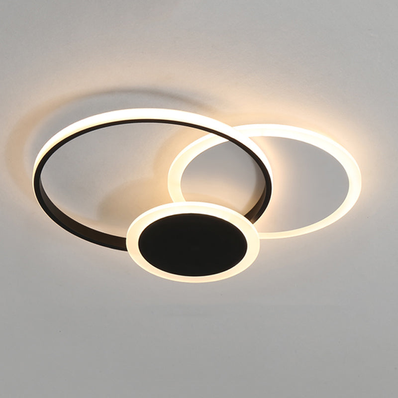 White / Black Contemporary Flush Mount Round / Square Cluster LED Metal Ceiling Flush