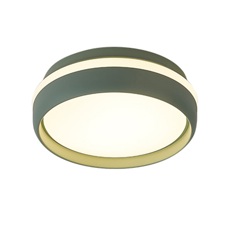 Modern Metal LED Flush Mount Circular Shape Ceiling Light with Acrylic Shade for Bedroom