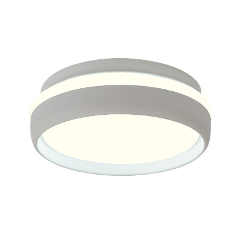 Modern Metal LED Flush Mount Circular Shape Ceiling Light with Acrylic Shade for Bedroom