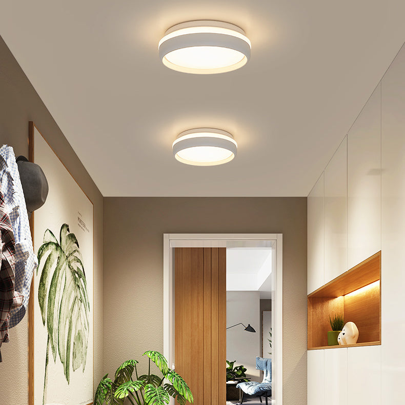 Modern Metal LED Flush Mount Circular Shape Ceiling Light with Acrylic Shade for Bedroom