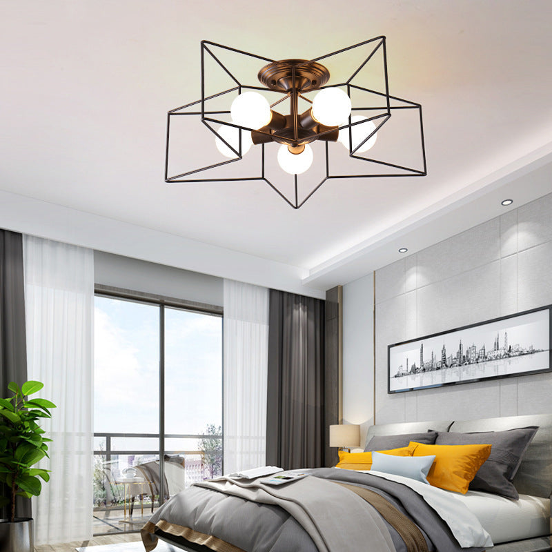 5 Light Star Shape Flush Mount Ceiling Fixture Modern Flush Ceiling Lights for Dining Room