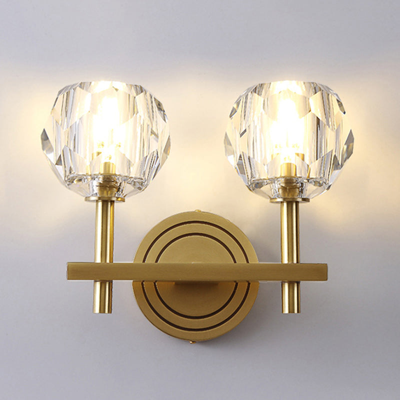 Luxury Style Crystal Wall Light Fixture Ball Shape Wall Lamps for Living Room