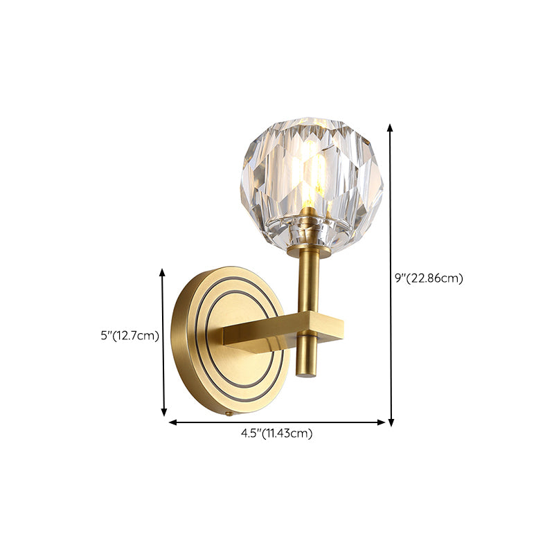 Luxury Style Crystal Wall Light Fixture Ball Shape Wall Lamps for Living Room